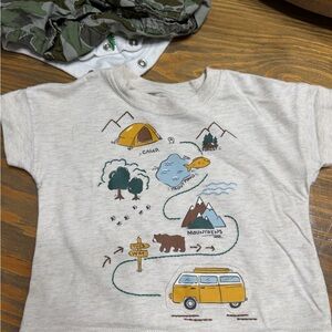 Carter's Cream Tee with Yellow Camper & Outdoor Graphic